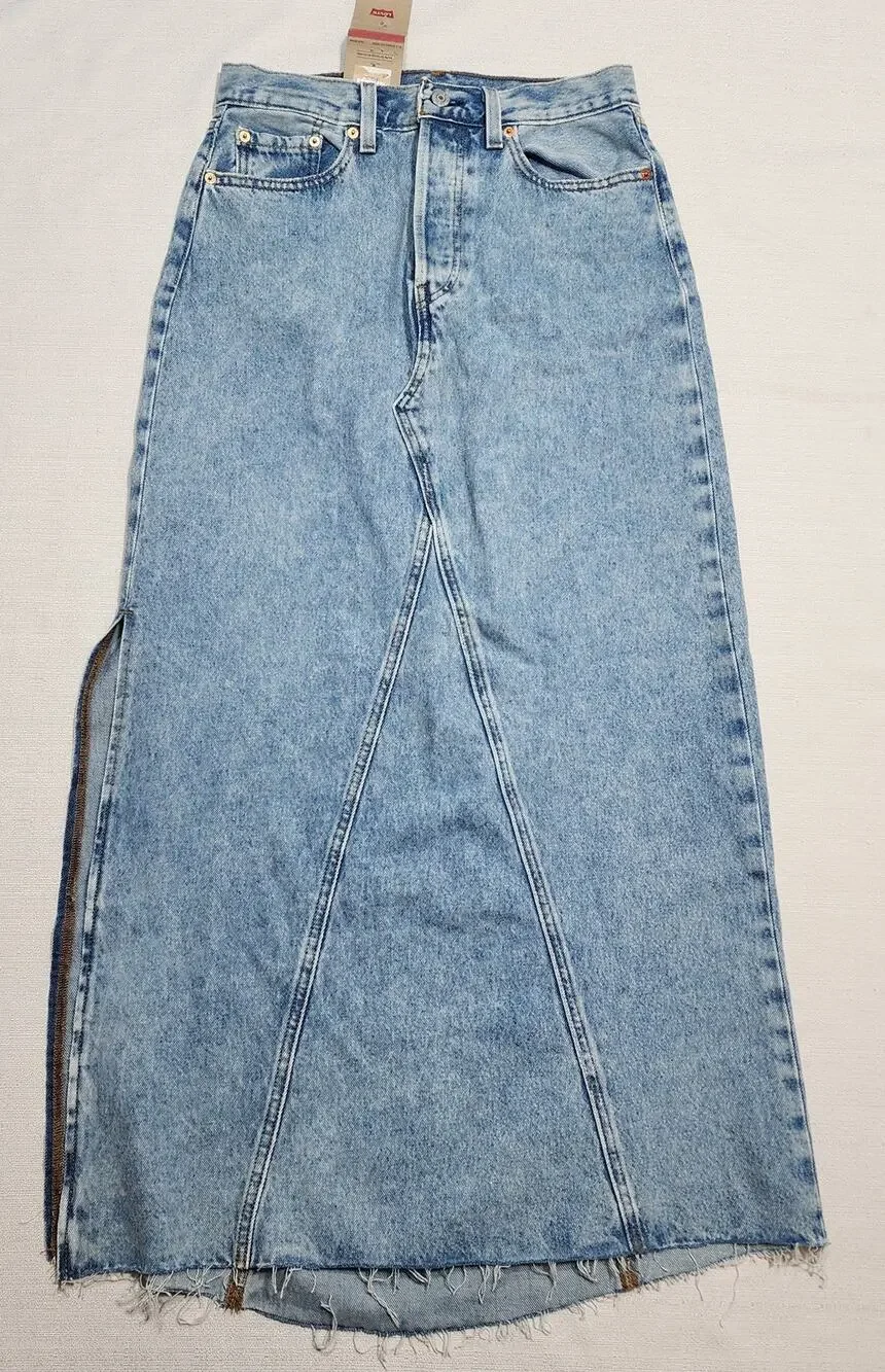 Levi's side slit skirt denim Waist 27'' length 38'' button flies